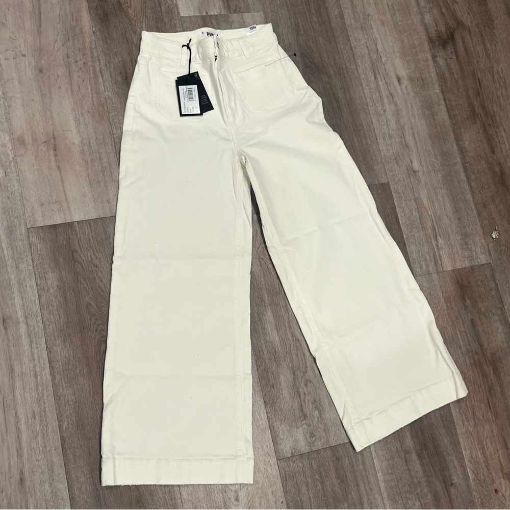 Paige Harper Ankle VTG set in PKTS tonal ECRU DIST Jean Women's Ivory size 27